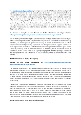 Global Membrane Air Dryer Market Trends, Size, Competitive Analysis and Forecast - 2019-2025