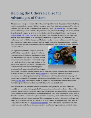 Helping the Others Realize the Advantages of Otters