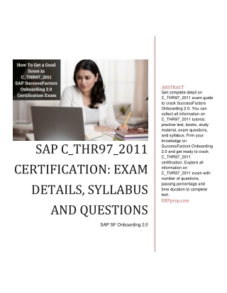 [PDF] SAP C_THR97_2011 Certification: Exam Details, Syllabus and Questions