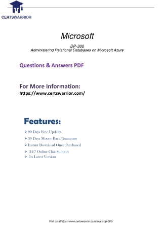 DP-300 Best Dumps To Follow About Exam