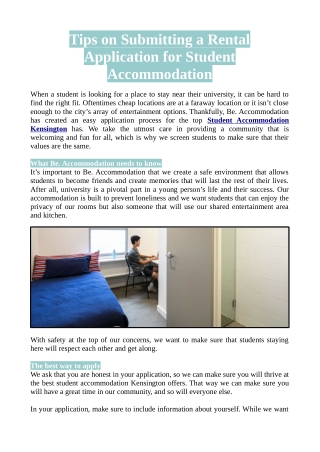 Tips on Submitting a Rental Application for Student Accommodation