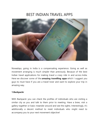 BEST INDIAN TRAVEL APPS