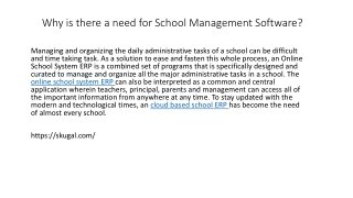 Why is there a need for School Management Software?