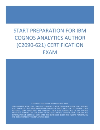 Start Preparation for IBM Cognos Analytics Author (C2090-621) Certification Exam