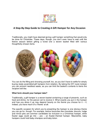 A Step-By-Step Guide to Creating A Gift Hamper for Any Occasion