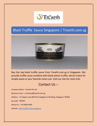 Black Truffle  Sauce Singapore | Trearth.com.sg