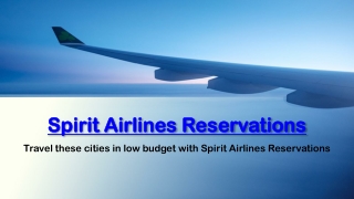 Spirit Airlines Reservations | Travel In Low Budget