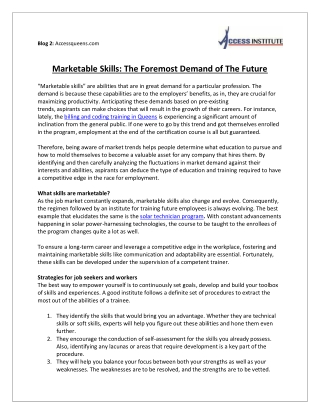 Marketable Skills: The Foremost Demand of The Future