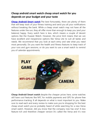 Cheap android smart watch cheap smart watch for you depends on your budget and your taste