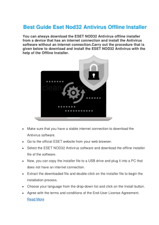 Eset Nod32 Antivirus Offline Installer | Instant Support