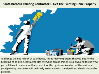 Santa Barbara Painting Contractors - Get The Painting Done Properly