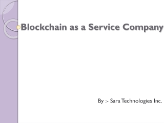 Blockchain as a service company