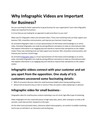 Why Infographic Videos are Important for Business?