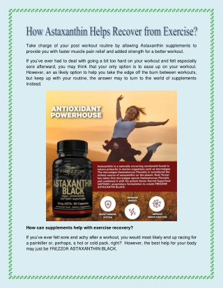 How Astaxanthin Helps Recover from Exercise