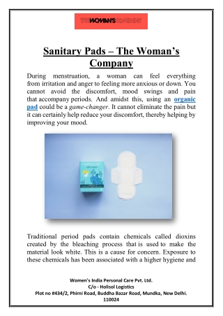Sanitary Pads – The Woman’s Company