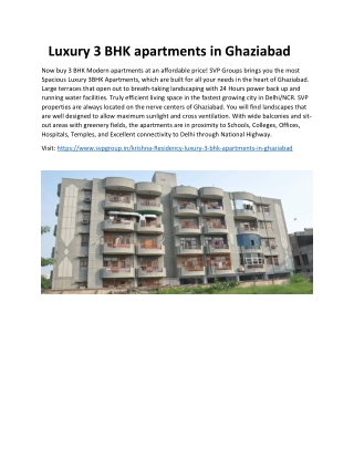 Luxury 3 BHK apartments in Ghaziabad