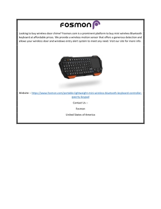 Mini Wireless Keyboard | Fosmon.com