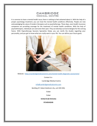 Depression Treatment in Dubai Uae | Cambridgemedicalcentre.com