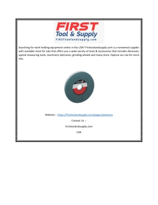 Online Abrasives Accessories Supplier in USA | Firsttoolandsupply.com