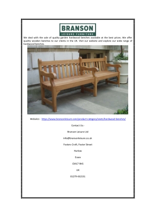 Hardwood Bench | Bransonleisure.com