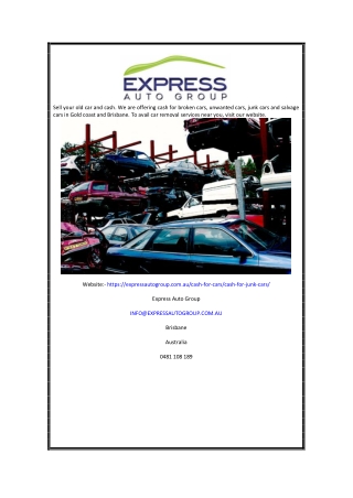 Cash for Junk Car Brisbane | ExpressAutoGroup.com.au