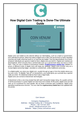 How Digital Coin Trading is Done-The Ultimate Guide