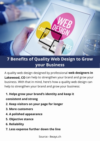 7 Benefits of Quality Web Design to Grow your Business