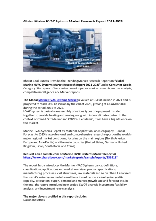 Global Marine HVAC Systems Market Research Report 2021-2025