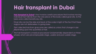 Hair transplant in Dubai