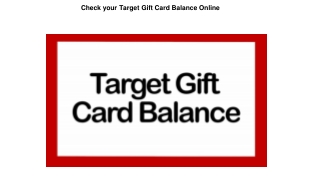 Check your Target Gift Card Balance Online