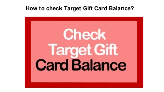 How to check Target Gift Card Balance?