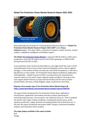 Global Tire Protection Chains Market Research Report 2021-2025