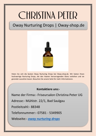 Oway Nurturing Drops | Oway-shop.de