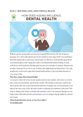 how does aging effects dental health