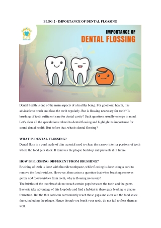 IMPORTANCE OF DENTAL FLOSSING