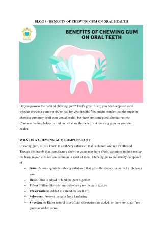 Benefits of Chewing Gum on Oral Health