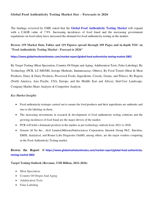 COVID-19 Impact on Global Food Authenticity Testing Market