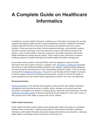 Health Informatics