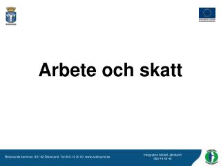 Arbete och skatt