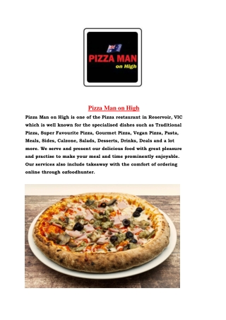 Pizza Man On High Reservoir, VIC - 5% Off