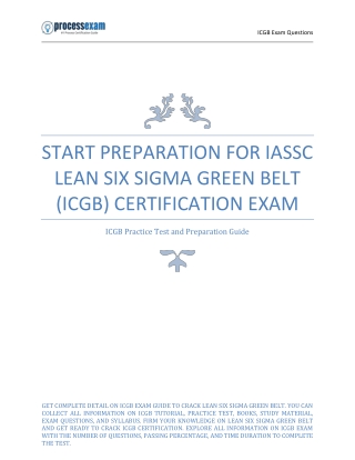 Start Preparation for IASSC Lean Six Sigma Green Belt (ICGB) Certification Exam