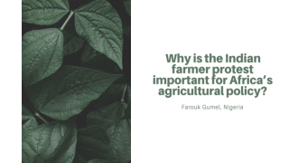 Farouk Gumel - Why is the Indian farmer protest important for Africa’s agricultural policy?