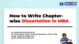 How to Write Chapter-wise Dissertation in MBA