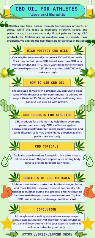 CBD Oil for Athletes - Uses and Benefits