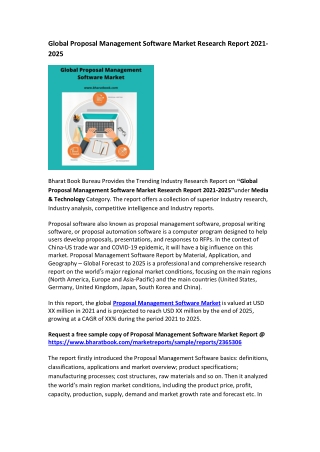 Global Proposal Management Software Market Research Report 2021-2025