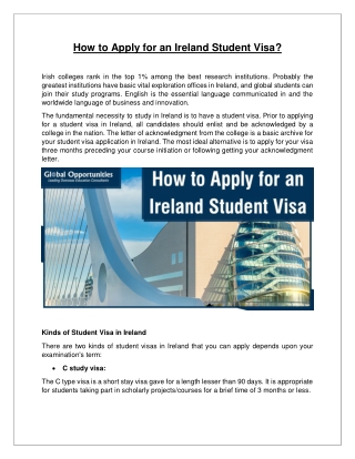 How to Apply for an Ireland Student Visa?