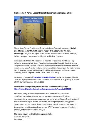 Global Smart Parcel Locker Market Research Report 2021-2025