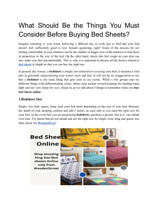 Shop Bed sheets online from WoodenStreet at best prices