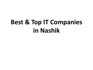 Best & Top IT Companies in Nashik