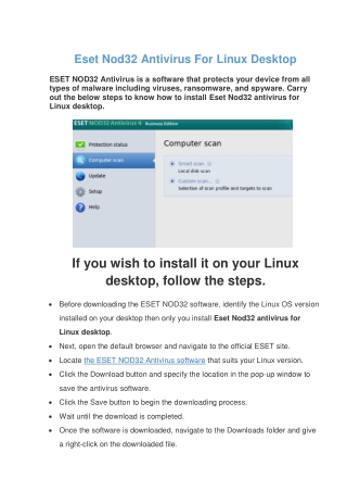 How To Install Eset Nod32 Antivirus For Linux Desktop?